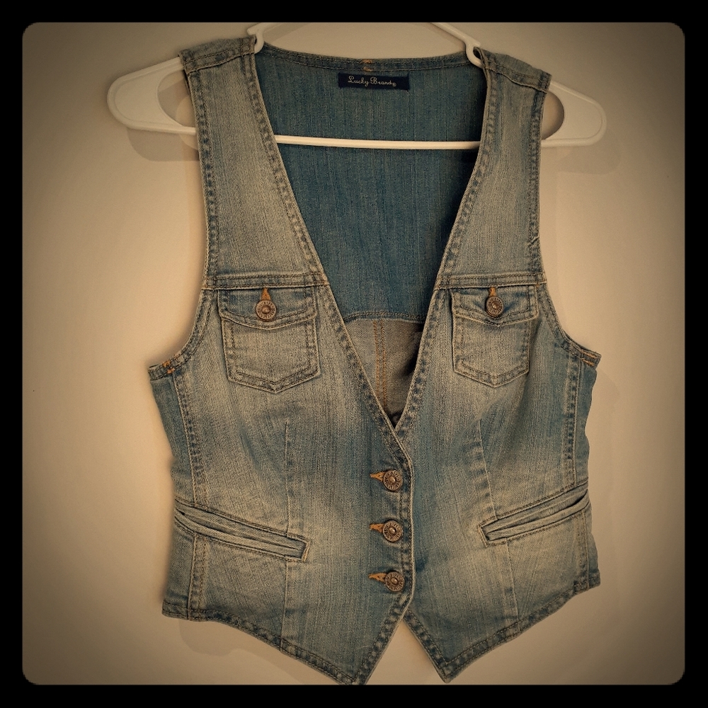 Vintage Lucky Brand Demin Vest xs/xp